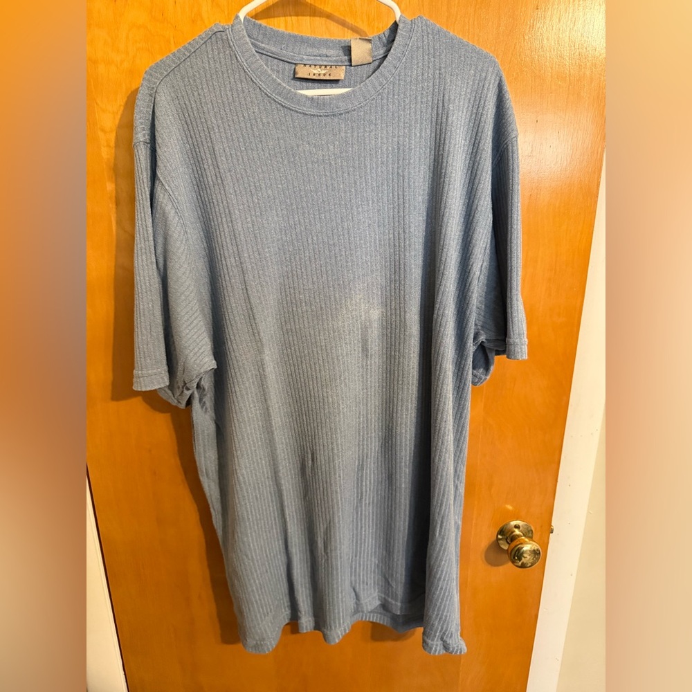 Men's Light Blue Ribbed Tee